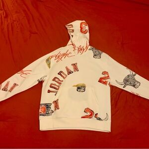 Jordan White and Red Sweatshirt with Logo Patches